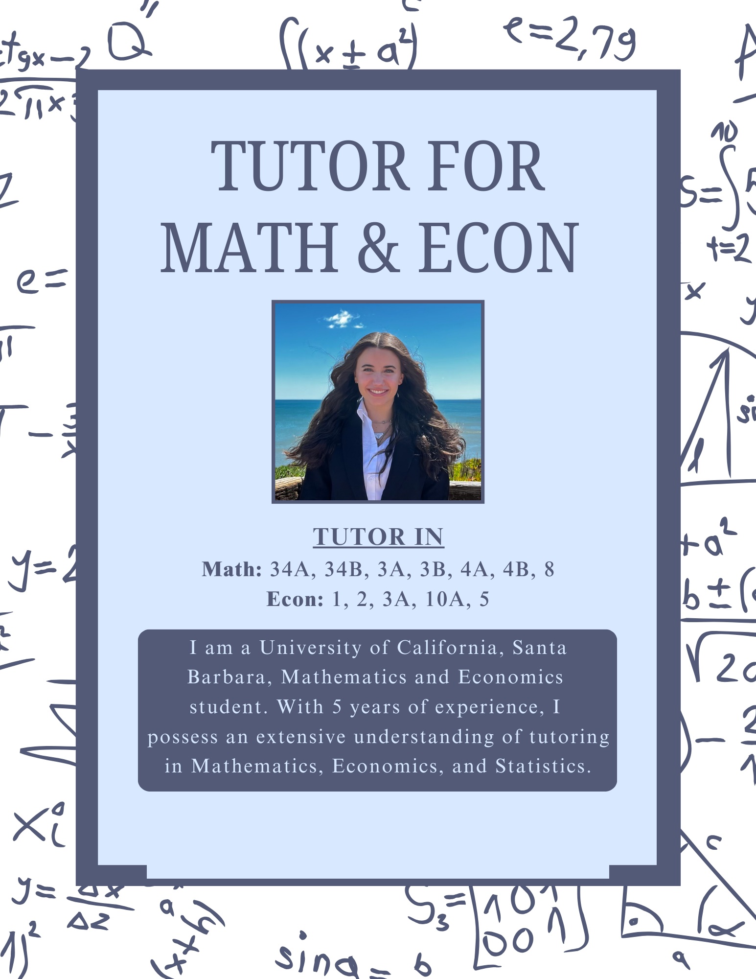 Math and Economics tutoring flyer